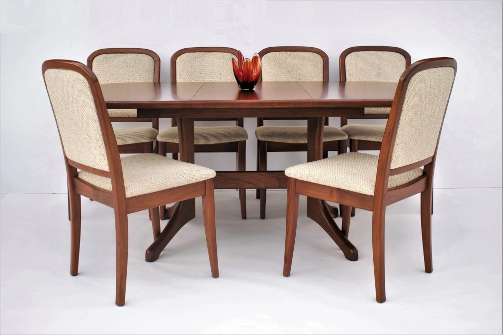 SIX 6 Vintage Dining Chairs. LABELS Noblett Chairs. 1960’s Danish